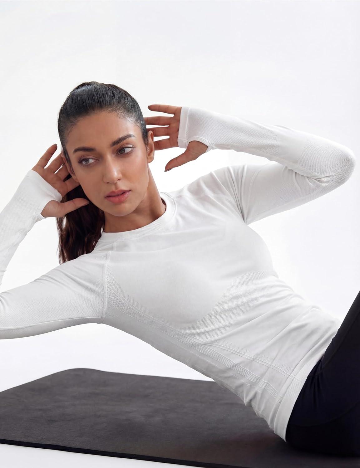 WANAYOU Long Sleeve Workout Tops for Women - 2 Pack Seamless Compression Athletic Shirts | Quick Dry Gym & Yoga