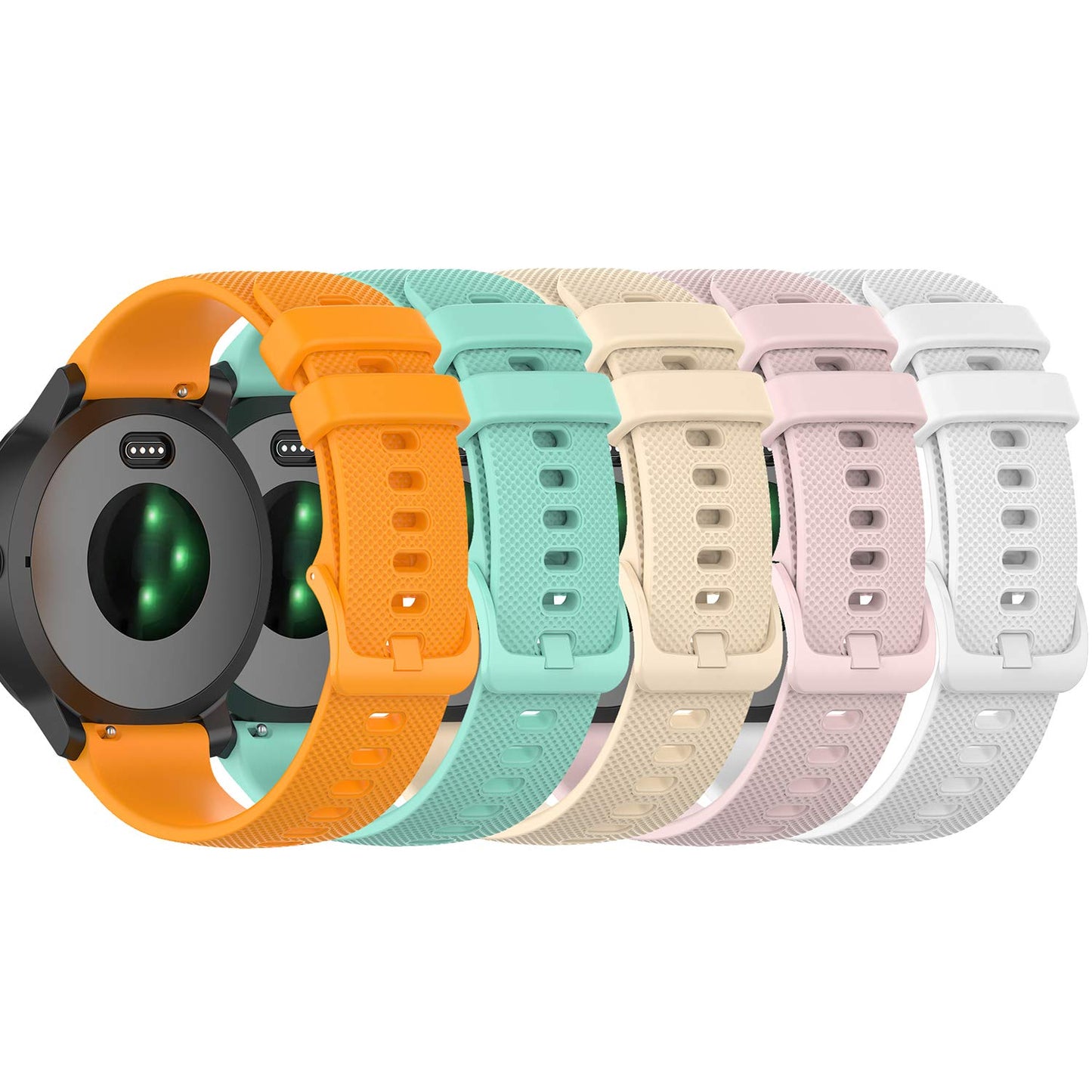Silicone Wristband Replacement Sports Straps Bracelet Compatible with Garmin Venu, Vivomove3, Vivomove Luxe, Vivomove Style, Forerunner245 Music/645 Music (Five Colors)