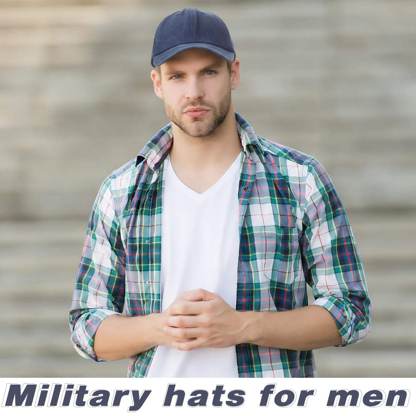 Geyoga 4 Pieces Washed Cotton Baseball Cap Adjustable Twill Plain Hat Unisex Baseball Cap Vintage Hat (Black, Dark Gray, Navy Blue,Brown)