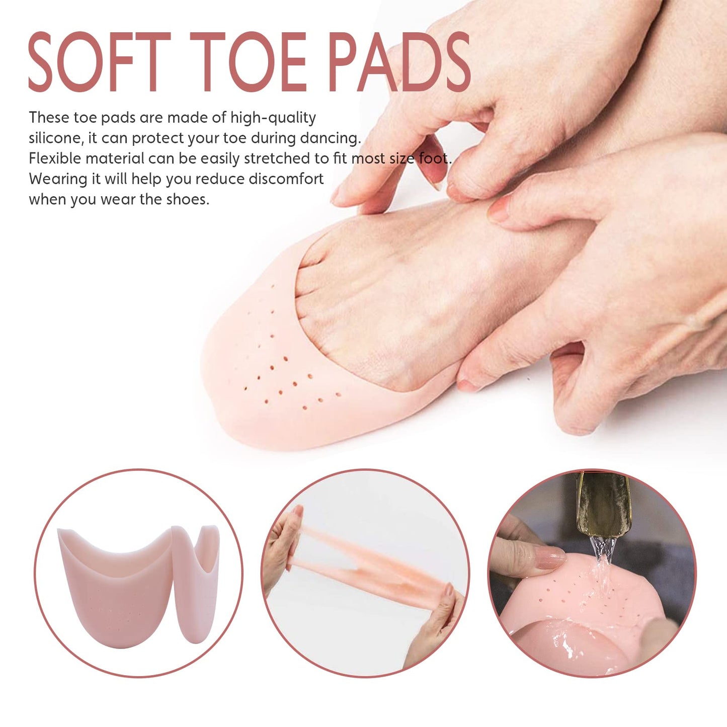 DoGeek Satin Pointe Shoes for Girls Kids Ribbon Ballet Pointe Shoes with Toe Pads for School or Home (Pink, Little Kid, Women, Numeric, US Footwear Size System, Medium)