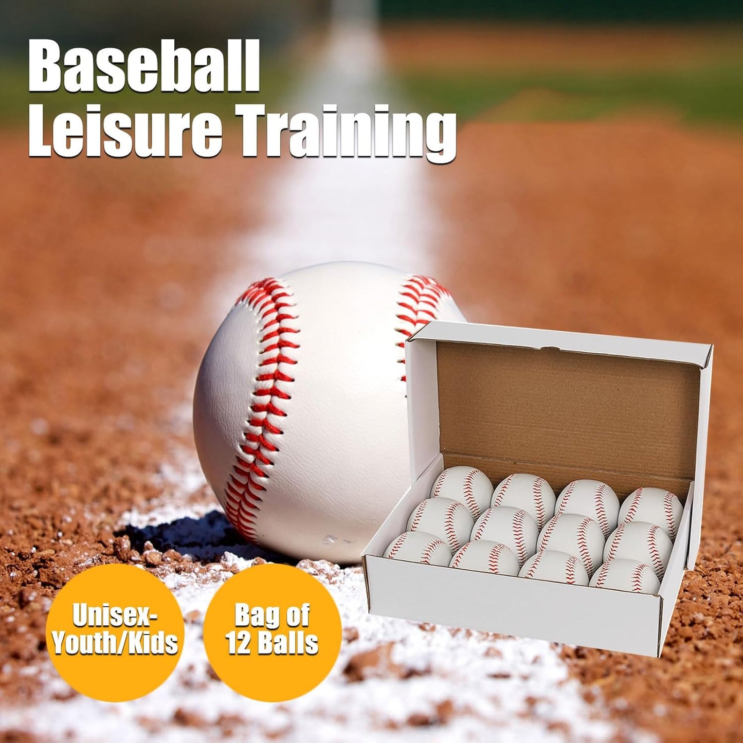Official Size Practice Baseballs by [Brand Name] - 12-Pack for Youth/Adult Training | Perfect for League Play, Pitching, and Autographs