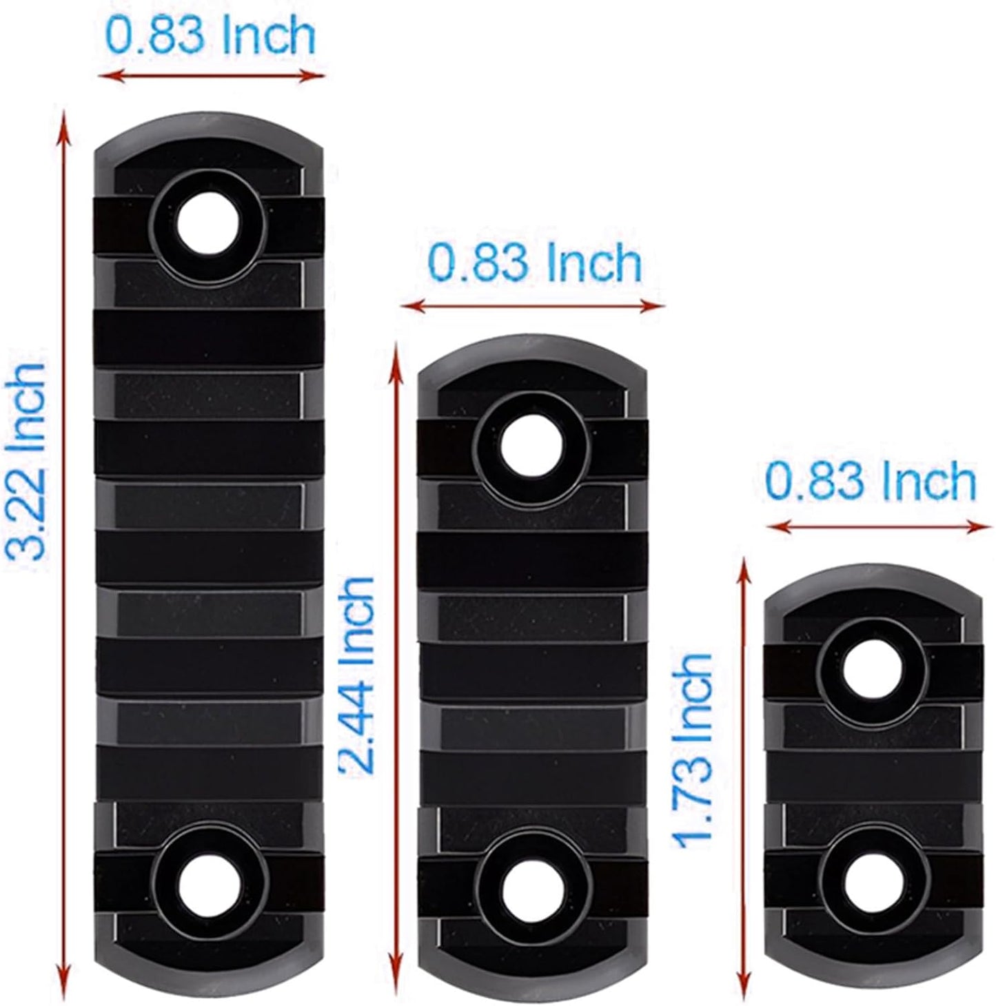 Picatinny Rails Aluminum Section - Includes 12 T-Nuts, 12 Screws & 2 Wrenches for Easy Installation