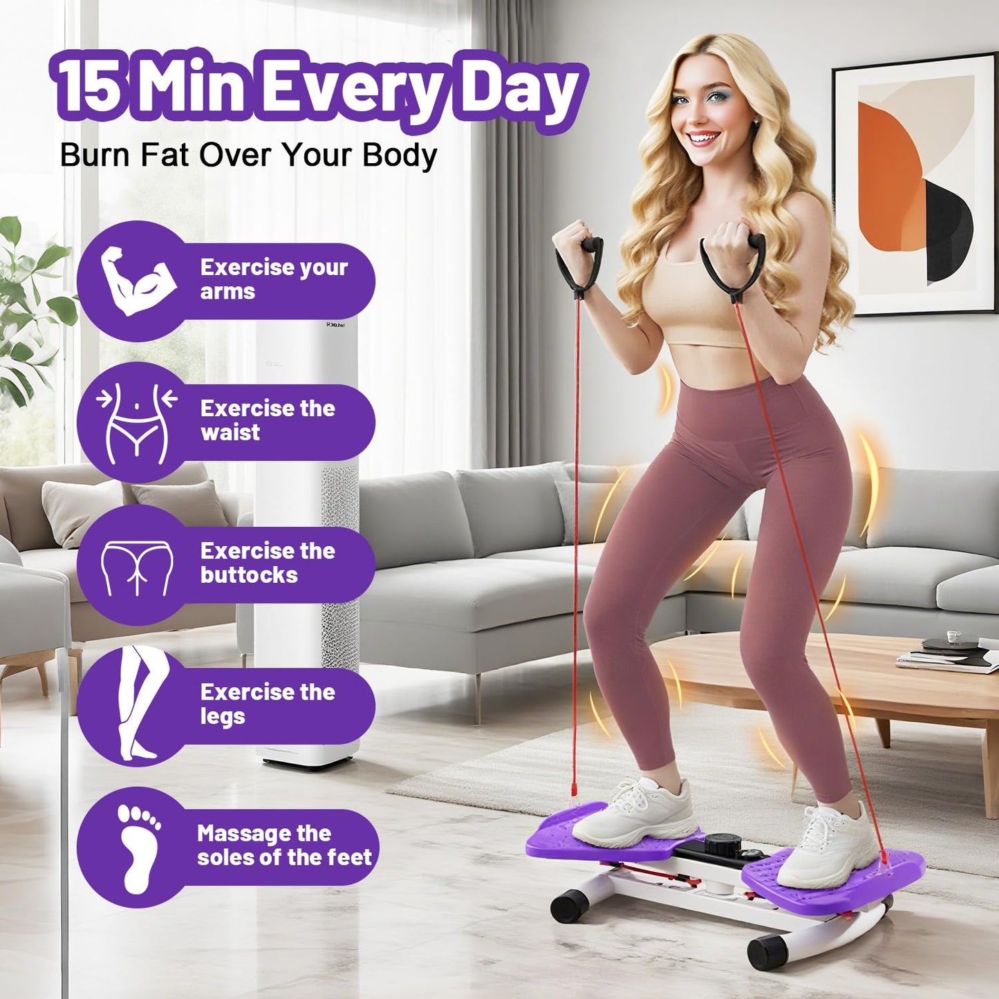 Waist Twisting Fitness Tool, Adjustable Waist Twisting Machine For Women Men, Ab Twister Board, 330 Lbs Capacity & Led Digital Display, Home Gym Equipment
