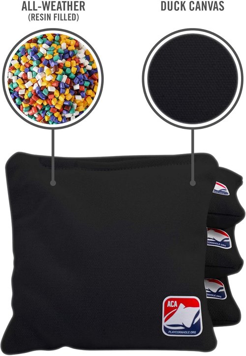 ACA Daily Cornhole Bags - Weather Resistant Resin-Filled Set of 4 | 6x6 Size
