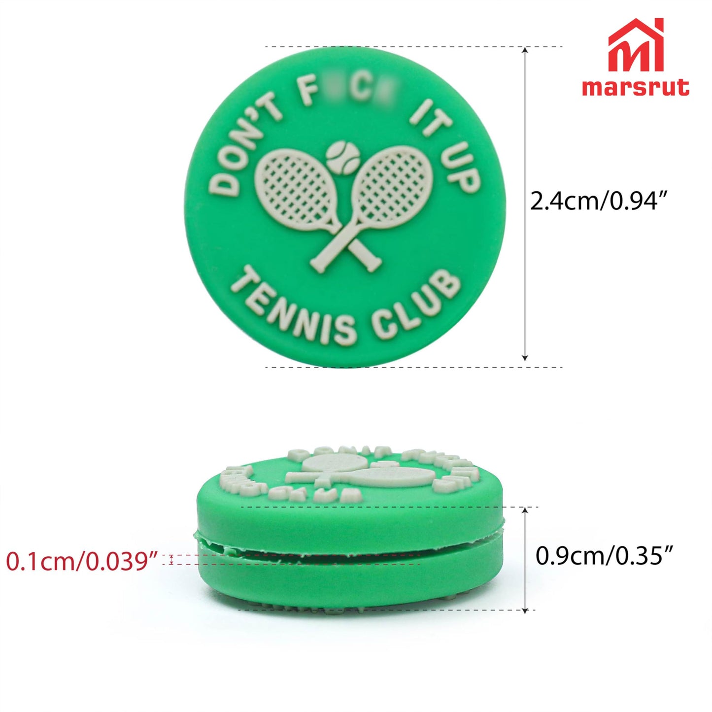 Marsrut 4PCS Tennis Vibration Dampeners, Funny Racquet Damper Dampener for Tennis Racket, Silicone Tennis Shock Absorbers with Spicy/Aggressive Reminder Funny Word, Tennis Accessories Gift, 4 Styles
