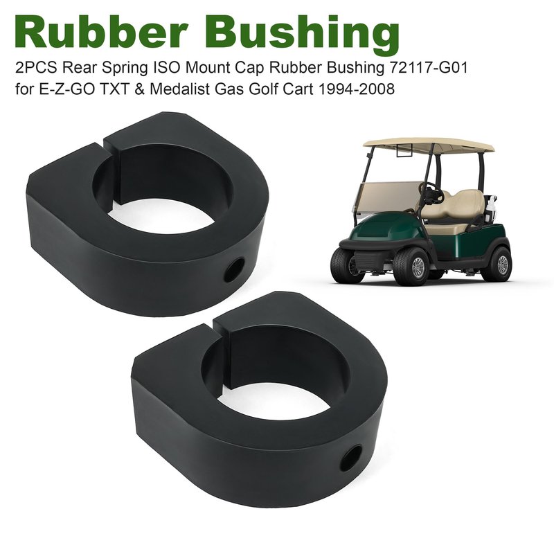 Camotokiit 2PCS Rear Spring ISO Mount Cap Rubber Bushing 72117-G01 for E-Z-GO TXT & Medalist Gas Golf Cart 1994-2008