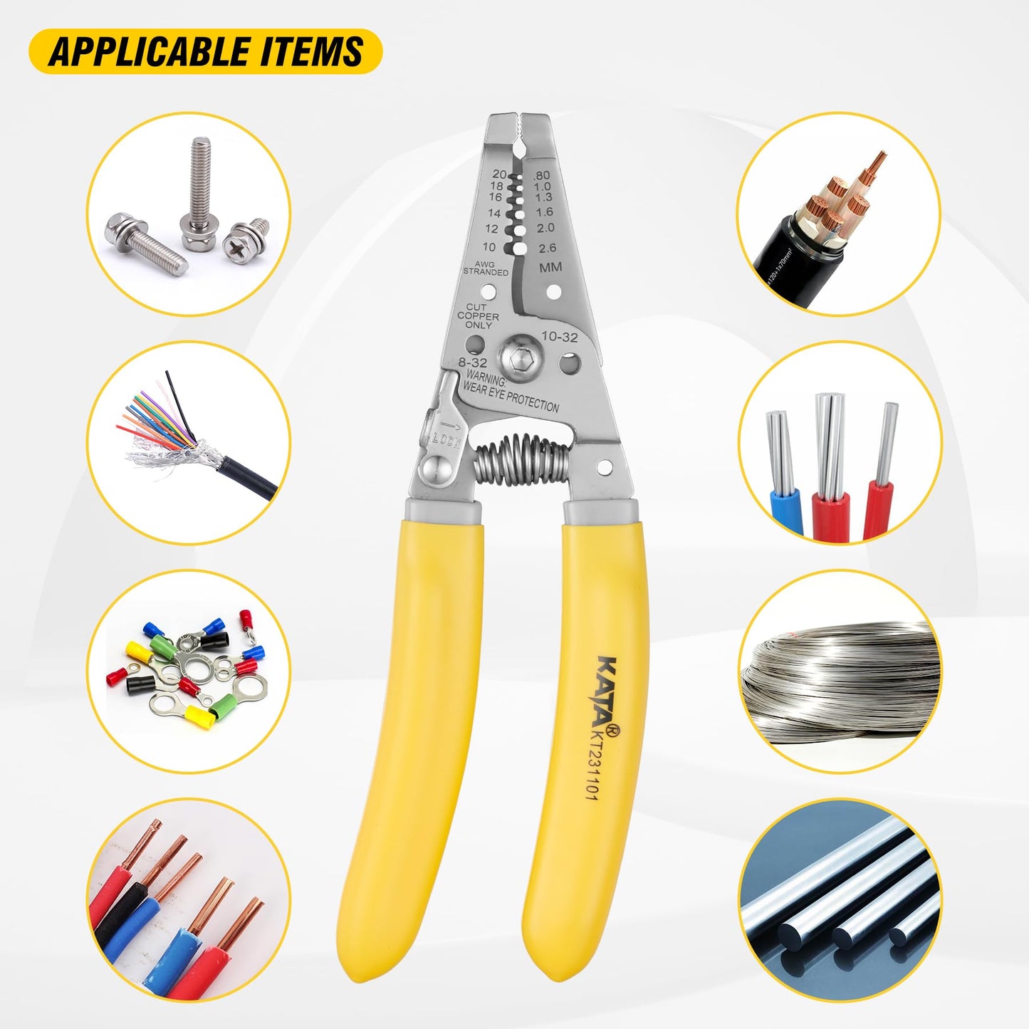 Wire Stripper Tool Crimper for Electricians: 7 Inch Wire Cutter Stripping Tool for 10-18 AWG Solid and 12-20 AWG Stranded Wire - Electrical Wire Crimping Stripping Plier - 10 12 14 16 18 AWG Gauge