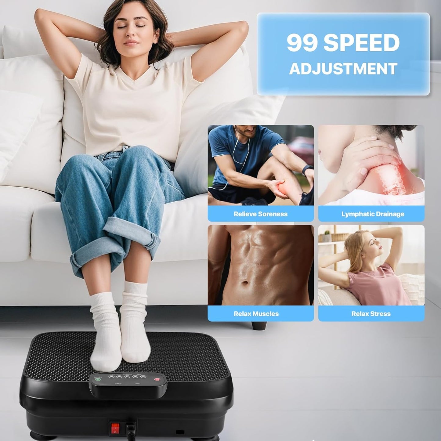 Skiennix Vibration Plate Exercise Machine - Whole Body Workout for Weight Loss & Lymphatic Drainage | Mini Shake Plate