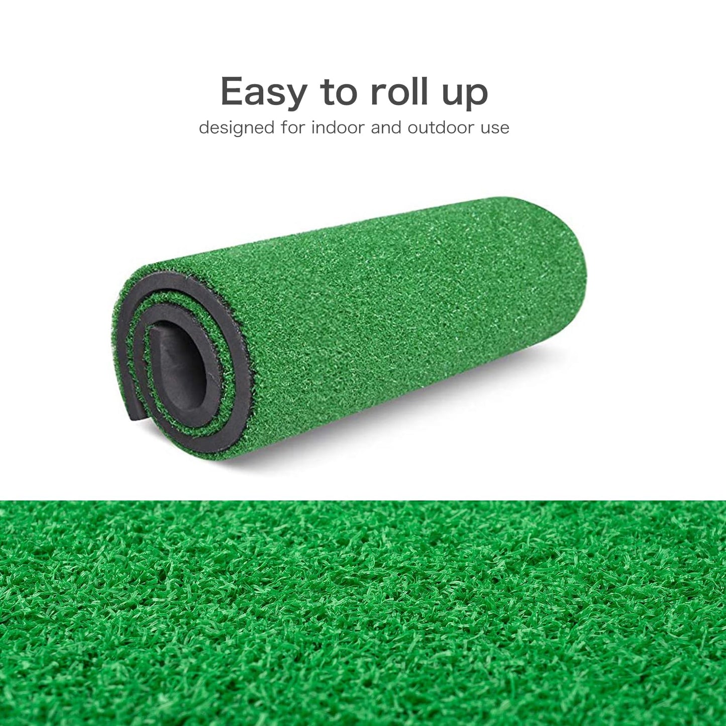 IKULE Golf Mat Practice Hitting Mat with Rubber Tee Holder Realistic Grass Putting Mats Portable Outdoor Sports Golf Training Turf Mat Indoor Office in 40 * 70cm