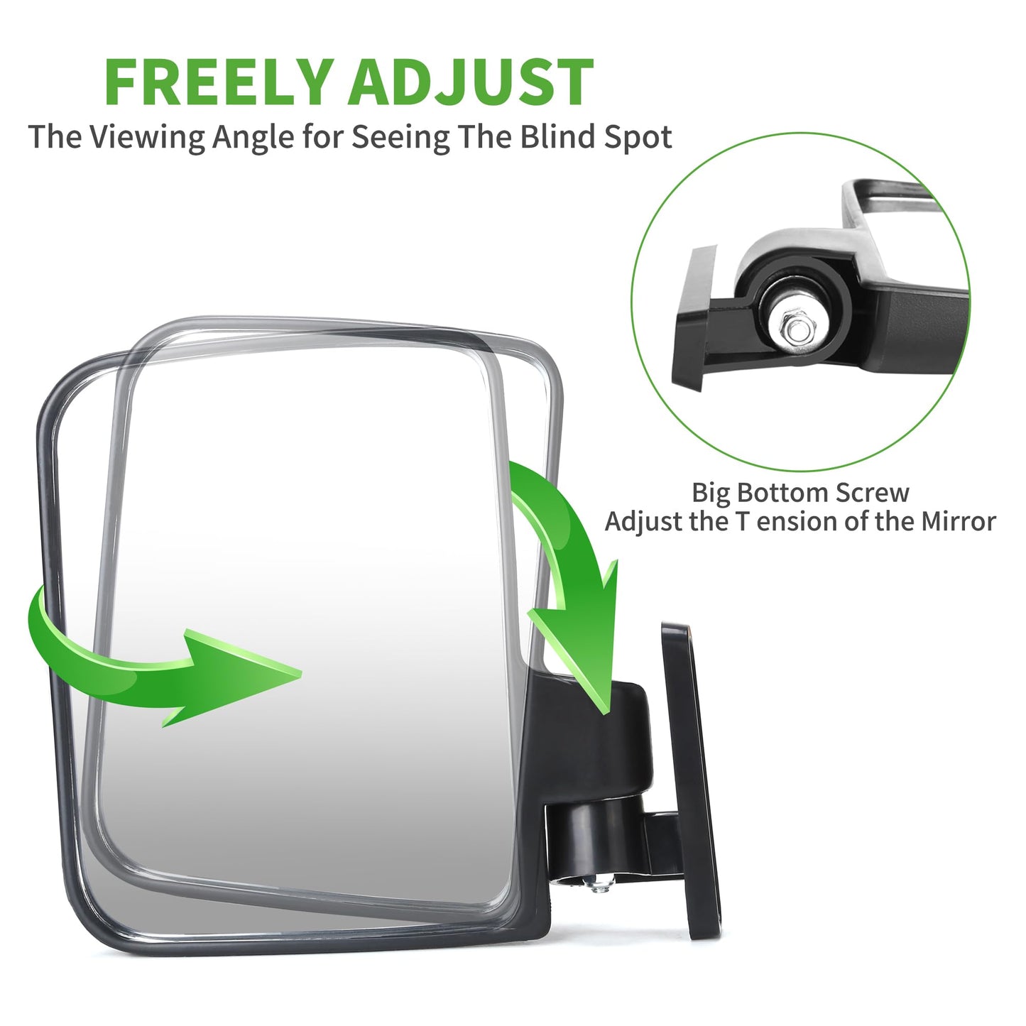 10L0L Golf Cart Side View Mirrors, Universal Golf Cart Rear View Mirror for EZGO Yamaha Club Car 2 Side Mirrors