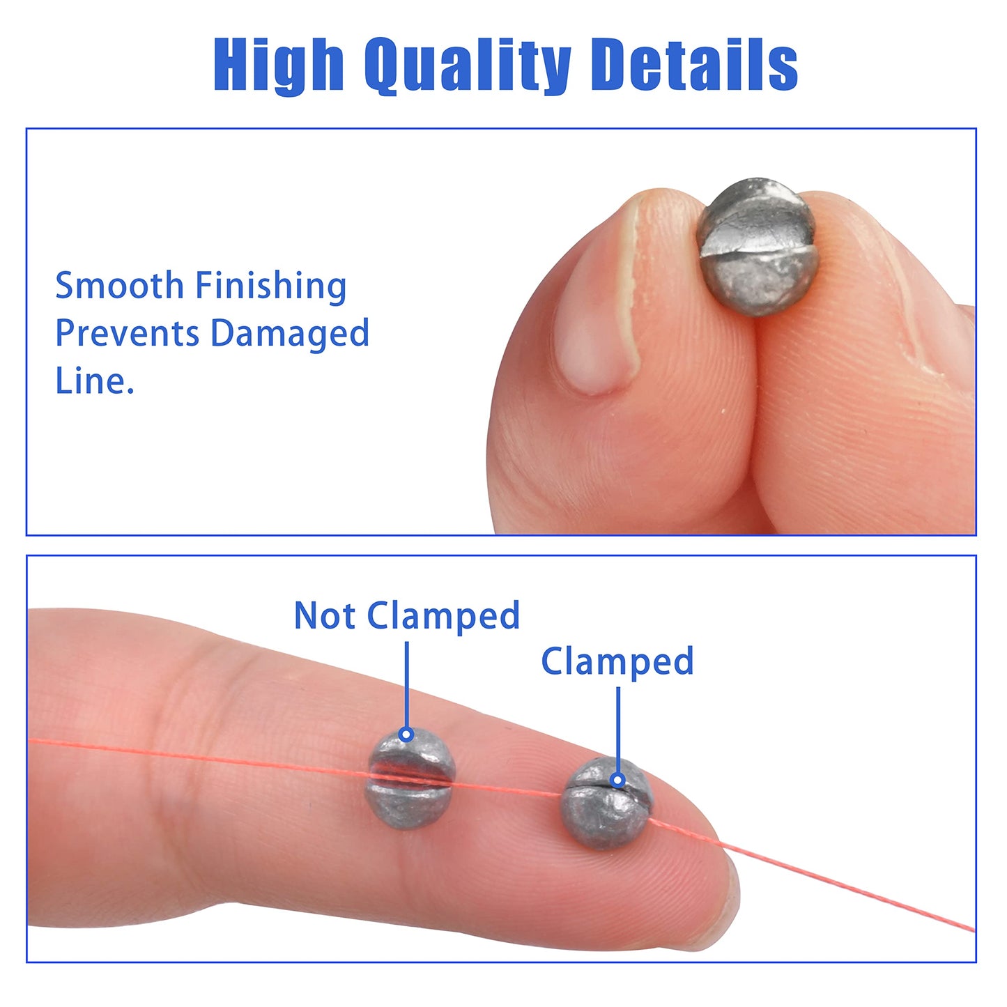 Fishing Weights Sinkers Split Shot Fishing Line Sinkers 120g/box Round Removable Egg Fishing Sinkers Assortment Small Weights for Freshwater Saltwater