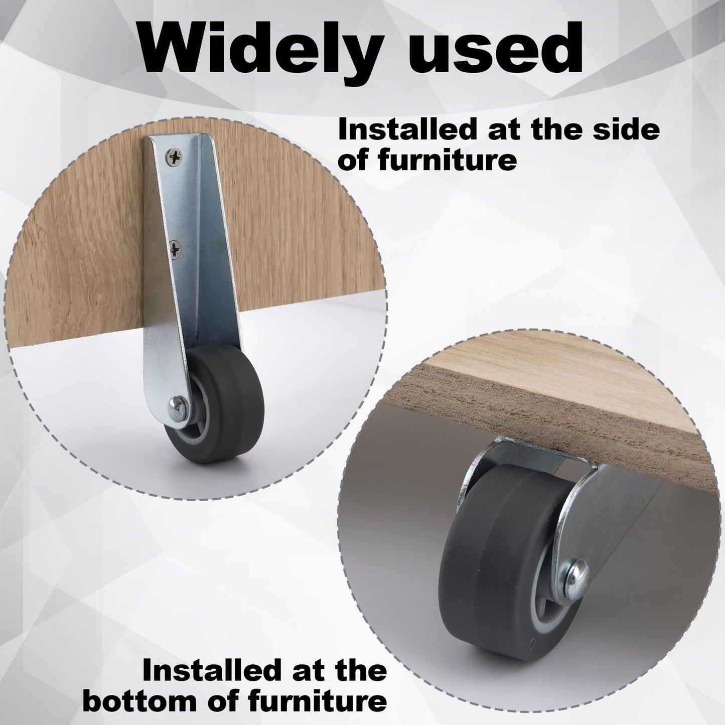 Deozu 2 Pcs Gate Caster Wheels Replacement, Rubber Rolling Swivel Casters, Non-Slip Pulley Directional Wheel for Garden, Gate, Fence, Tables, Sofa, Furniture (1.6")