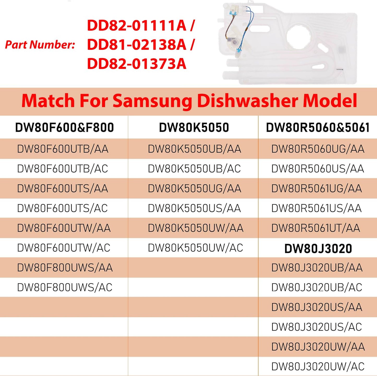 Sunniswi DD82-01111B / DD81-02138A DD82-01373A Dishwasher A/S Assy-Case Brake Air