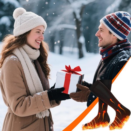 7JI Heated Socks for Men Women,Rechargeable Heated Sockings,Washable Sock Warmers, Battery Heating Socks with 5000mAh, Electric Socks 3 Heating Levels,Outdoors Work Hiking Skiing Hunting Fishing