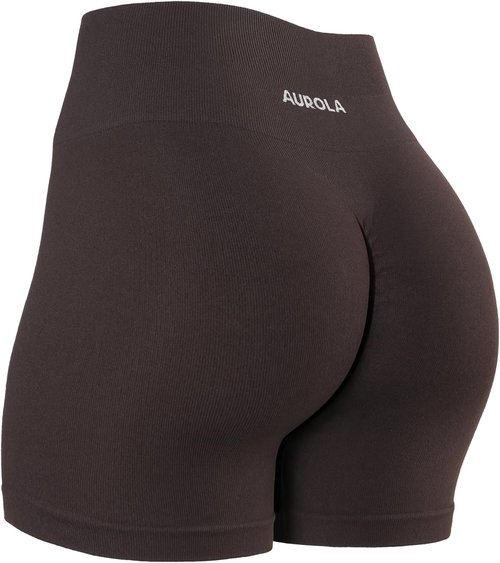 AUROLA Workout Shorts for Women - Tummy Control, Squat Proof, Ribbed, Thick Seamless Design | Activewear