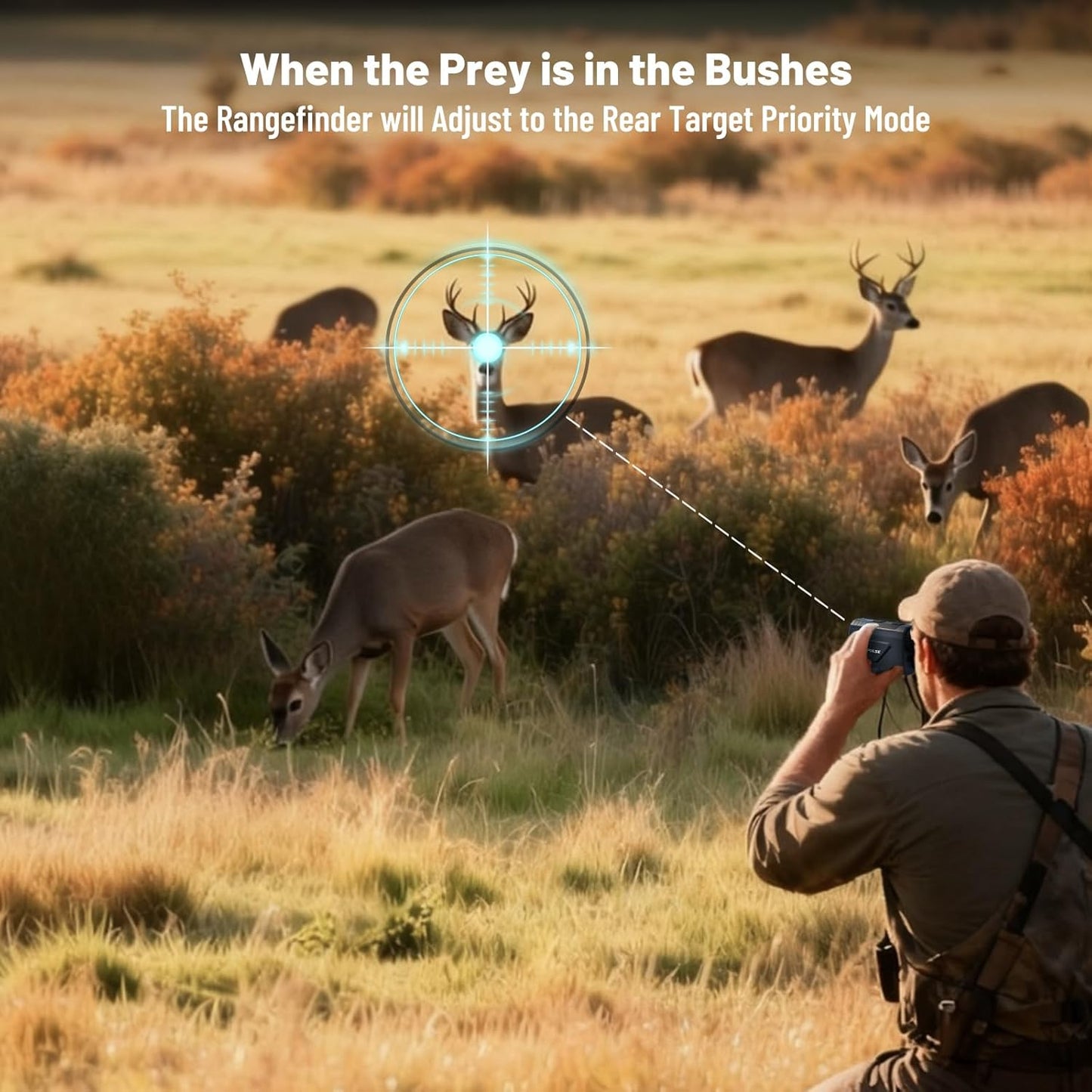 PEAKPULSE Hunting Range Finder - 1700 Yards Rangefinder with 7X Magnification & Rechargeable Battery