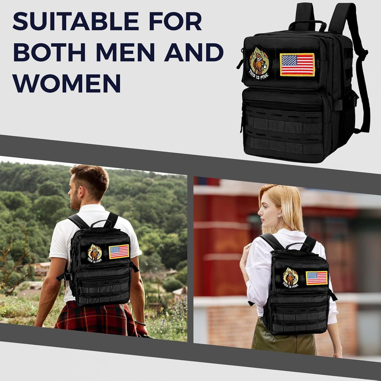 Skiennix 9L Mini Tactical Backpack - Versatile Military Gym Bag for Men & Women | Black Molle Daypack
