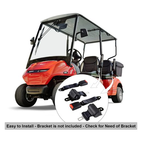 Bravokit Retractable Golf Cart Seat Belts Kit, Universal Retractable Seatbelts Fits Club Car EZGO TXT&RXV Yamaha Drive Club Car DS (Set of 2)