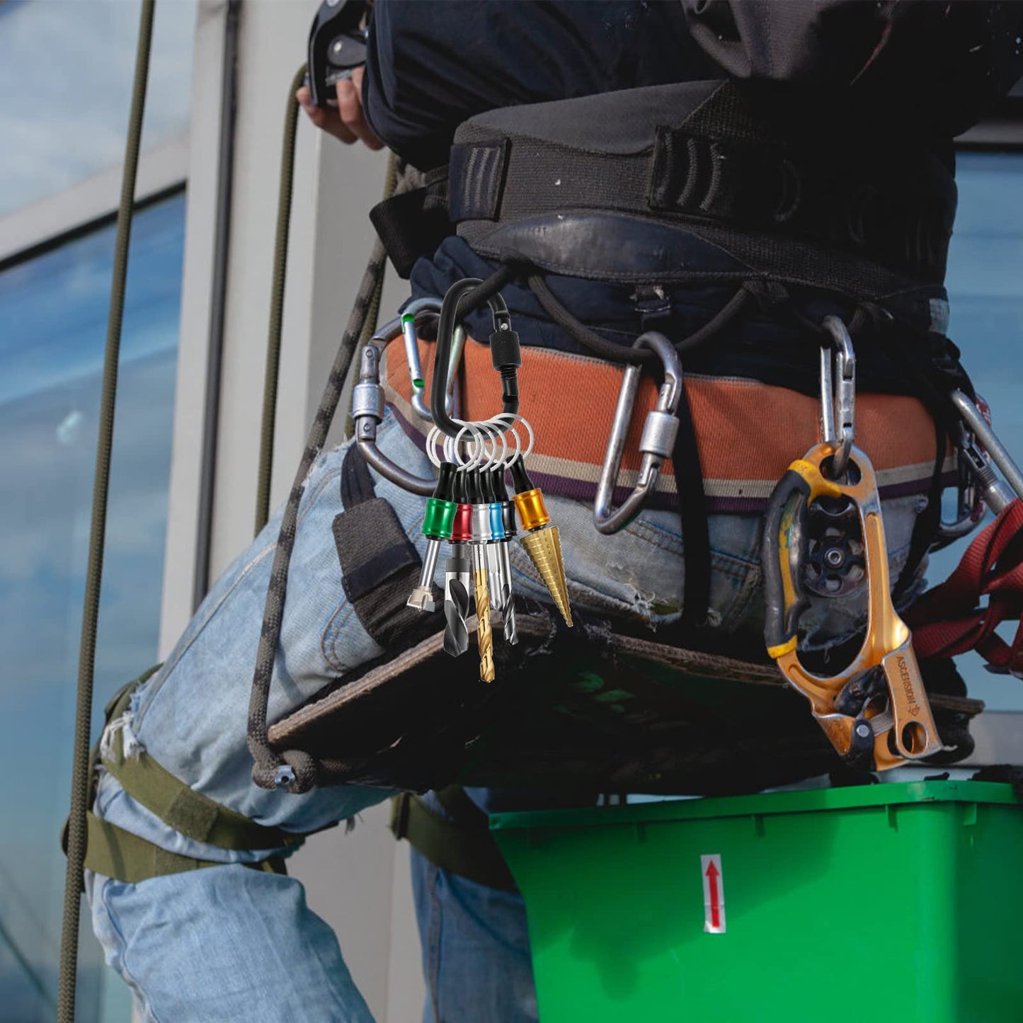 12pc Portable Bit holder Key chain, 1/4 inch Hex Shank Screwdriver Bit Clip for Impact Driver Drill Bit Keychain Extension Bar Quick Release, Easy Change Screwdriver Bit Holders