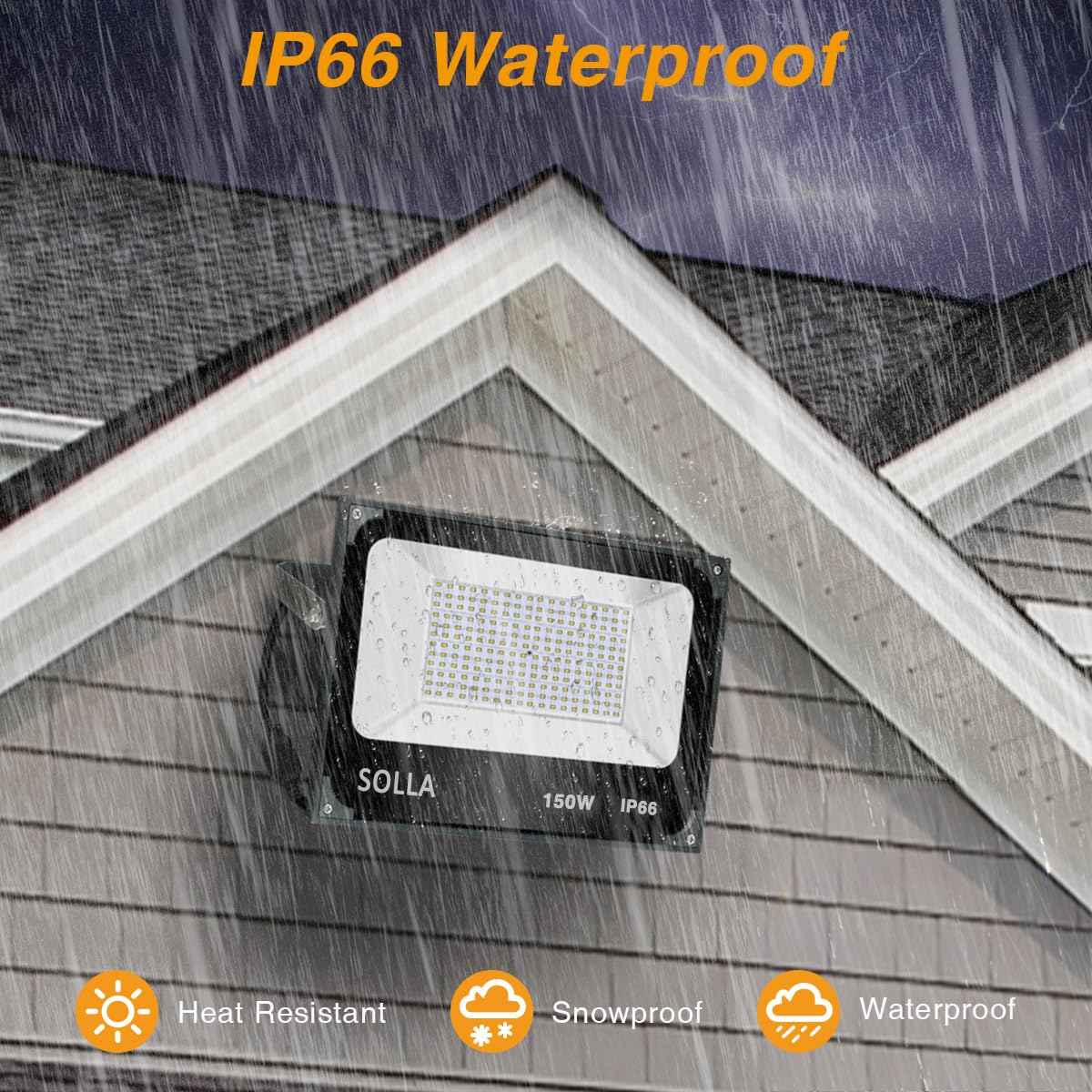 2 Pack 150W Led Flood Light, 15000lm 3000K Warm White Exterior Flood Lighting, Outdoor Indoor Flood Light Fixture Landscape Security Floodlight Spotlight for Yard, Garden, Garage, Rooftop