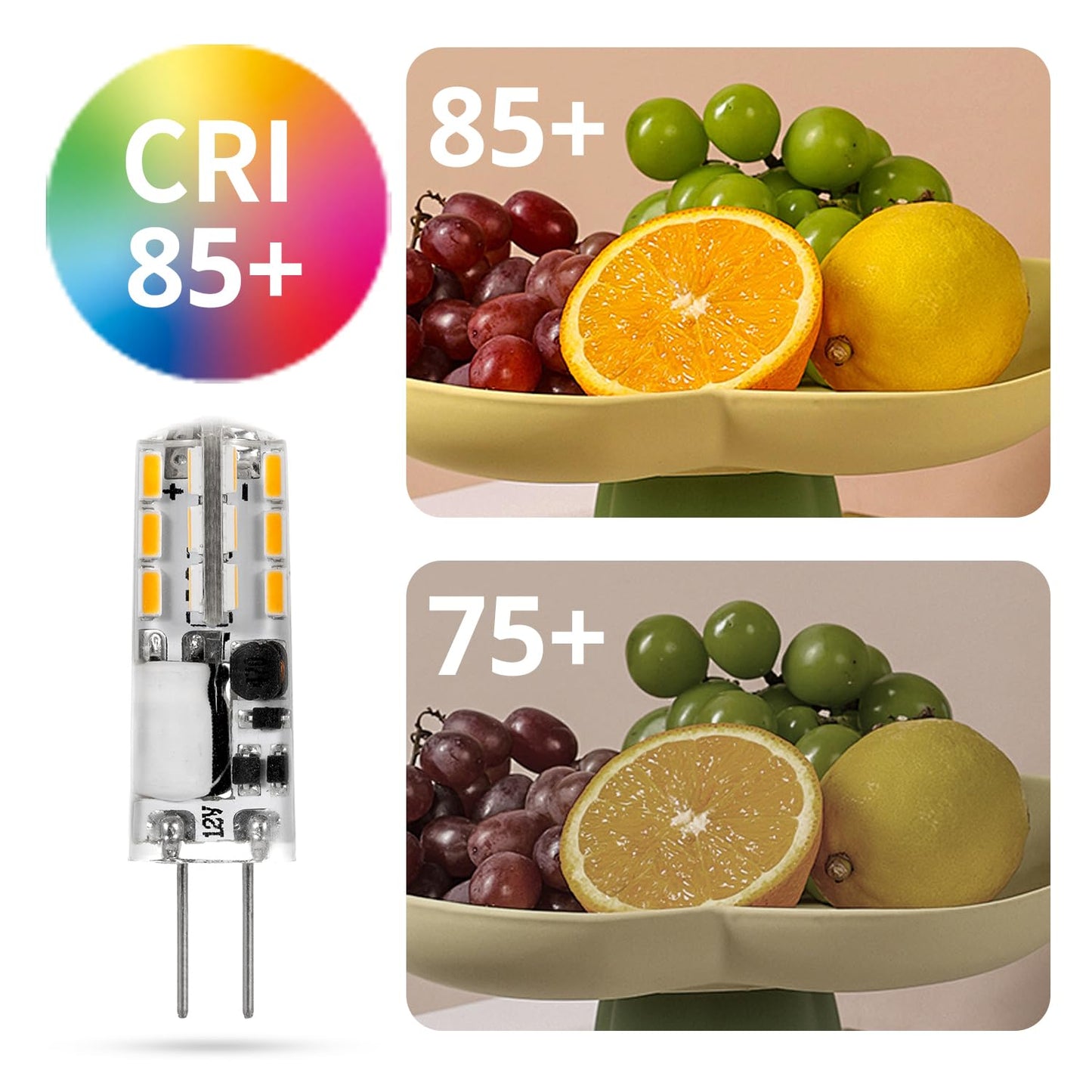 SCHERARX 10 Pcs G4 LED Bulbs, Warm White Light 3000K Landscape Bulbs JC Bi-Pin Base 1.5W AC/DC 12V, 10W-20W T3 Halogen Replacement Bulbs, Non-Dimmable