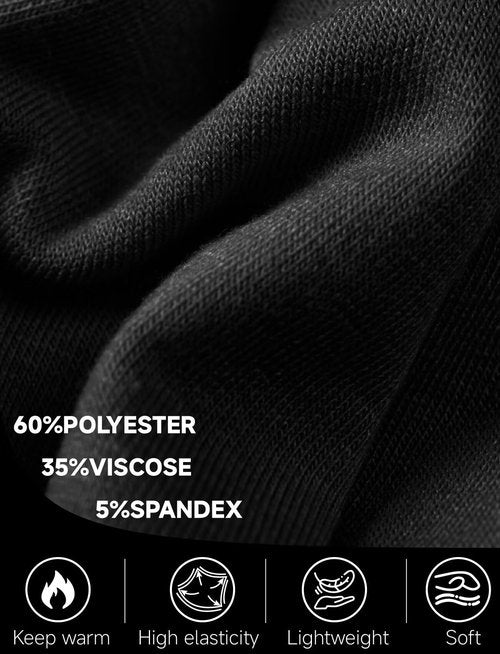 IVOVFANZY Mens Mock Turtleneck Long Sleeve Shirts Loose Fit Casual Basic Underwear T Shirt(Black, L)