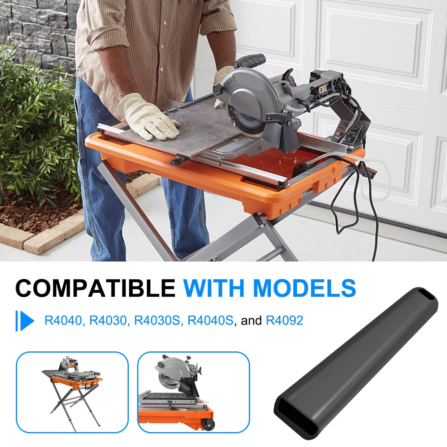 8" Tile Saw Water Nozzle TPR 089038001073 for Ridgid Replacement fits R4040, R4030, R4030S, R4040S, R4092 (2 Pack)