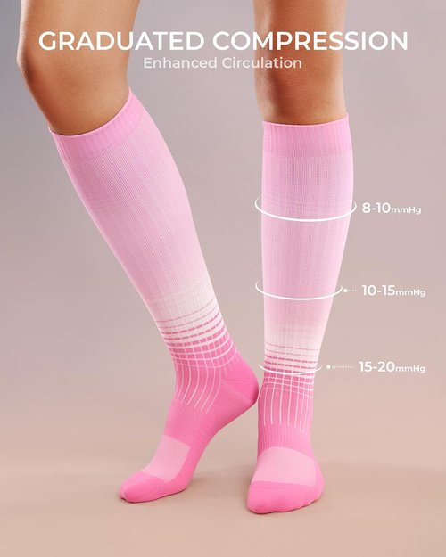 FITRELL Compression Socks - 15-20mmHg Circulation Support for Men & Women | 4 Pairs for Daily & Athletic Use