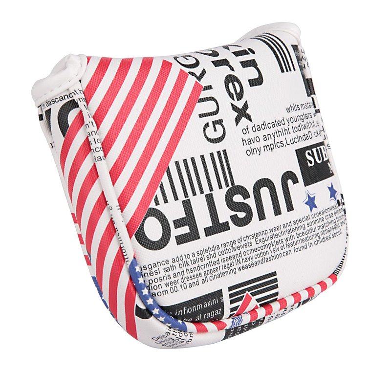 Golf Builder USA Stars and Stripes 2ball Magnet Golf Club Square Mallet Putter Head Cover for Center Shafts Putters