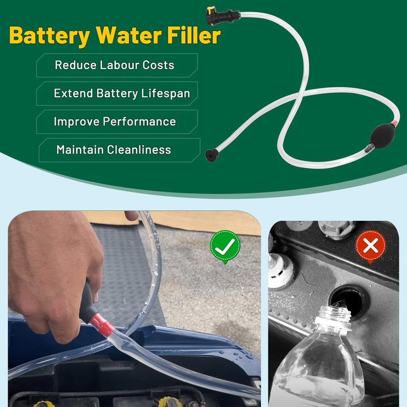 Micacia Golf Cart Water Filler for Trojan HydroLink Watering System, Golf Cart Hand Water Pump Supply for Flow Rite Pro Fill Watering System, Squeeze Bulb Hand Pump for RV or Golf Cart