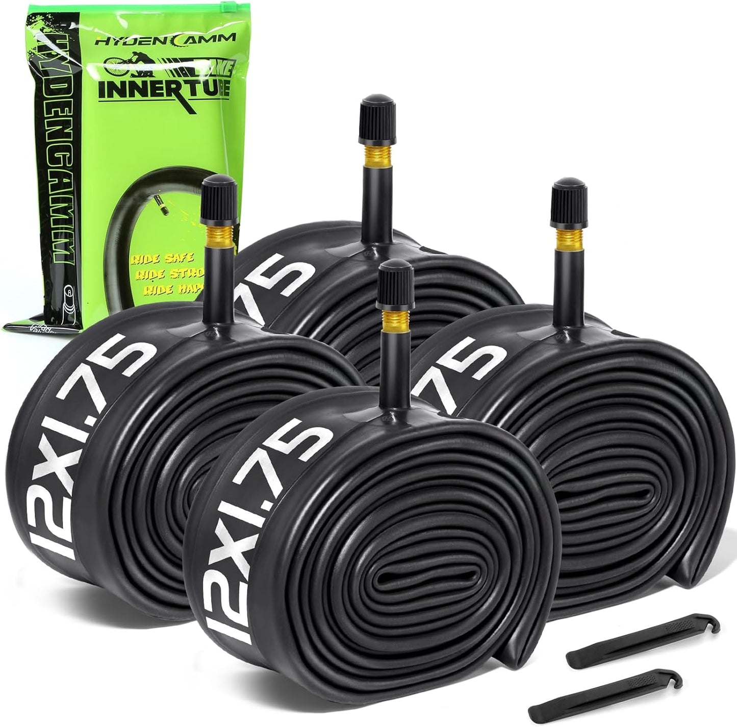 Skiennix Bike Tubes - 4 Pack of 12"/16"/18"/20"/24"/26"/27.5"/29" with 32mm Schrader Valve & Tire Levers
