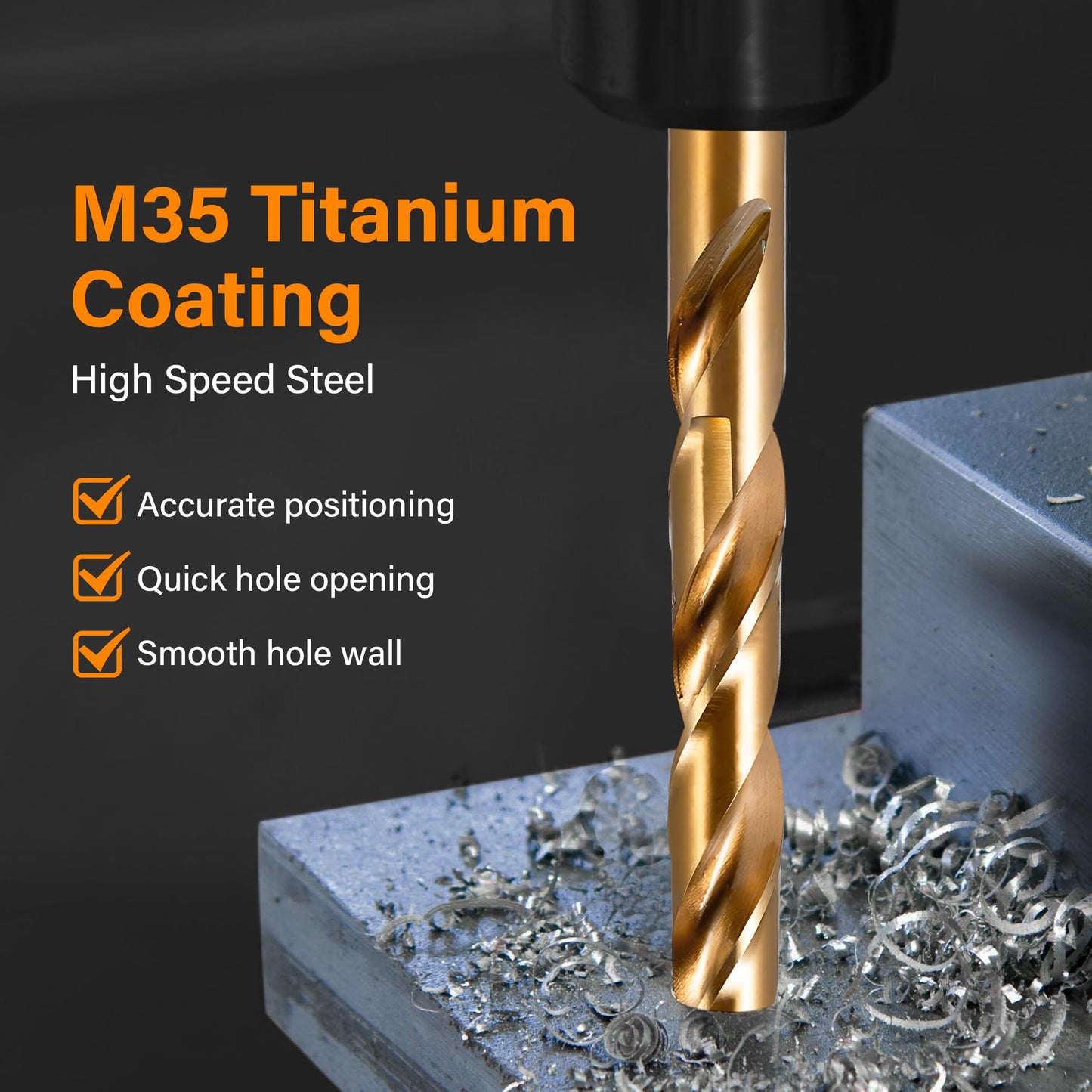 Cobalt Drill Bit Set 1/16"-1/4" 13Pcs M35 High Speed Steel with Storage Case - Perfect Drill Bits for Hard Metal, Cast Iron, Stainless Steel, Alloy