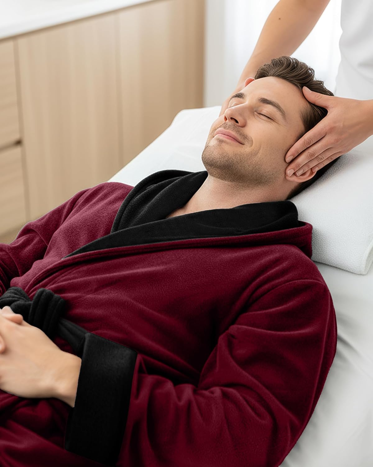 NY Threads Men's Hooded Robe - Luxury Plush Fleece Bathrobe for Spa Comfort | Perfect Gift Idea