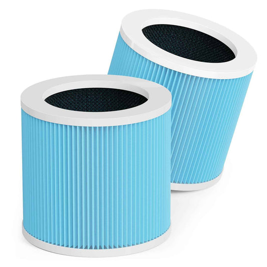 VOOPNU DH-JHD07 Air Filter Replacement 4-in-1 True HEPA Filter for Harmful Particulate, Dust, Hair, Dander, Odor - Standard Version (Blue), 2 Pack