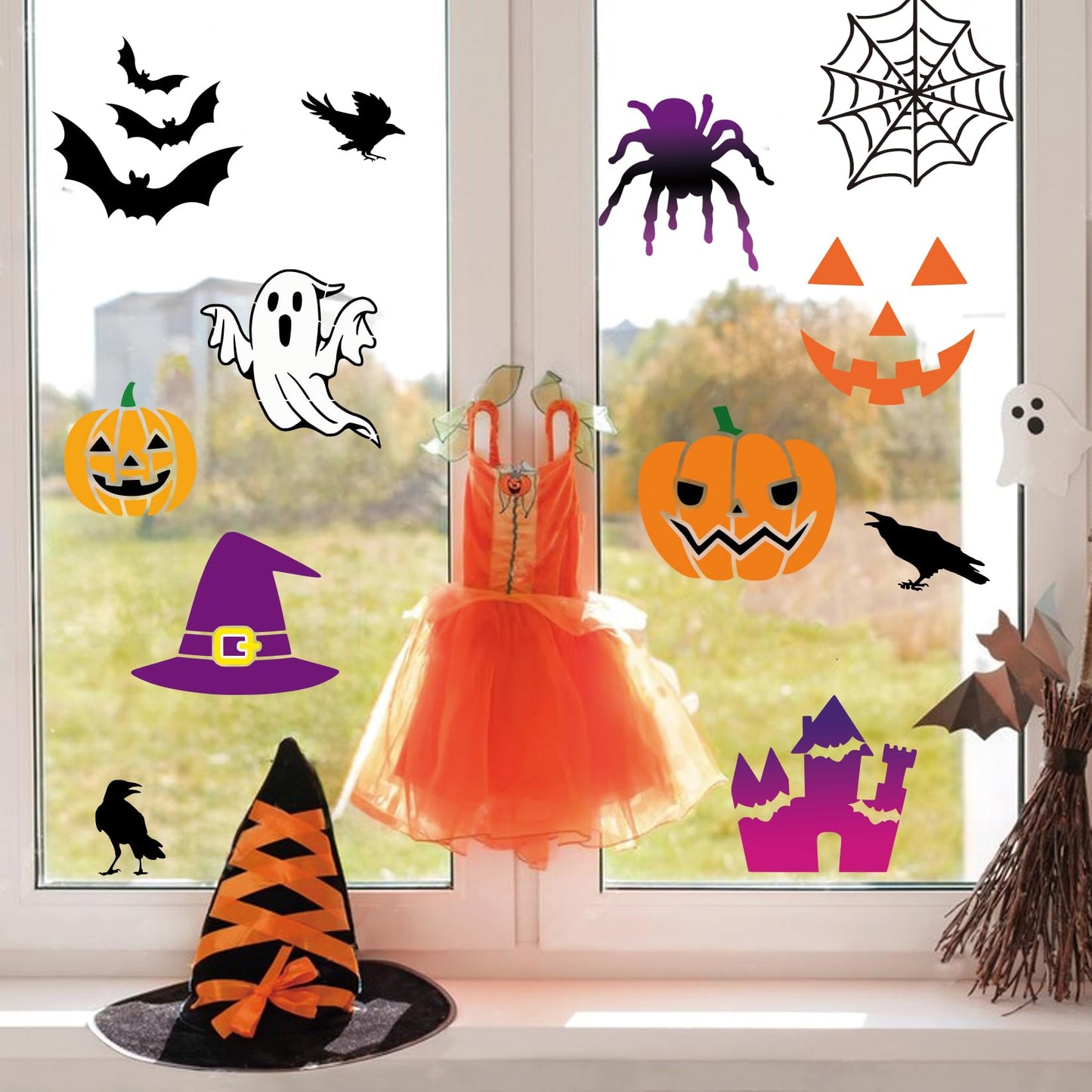 Halloween Stencils for Shirts Reusable Halloween Ghost Paint Stencil for Crafts Door Mats Glass Crafts Cookie Baking Door Hanger Sign (spider18)