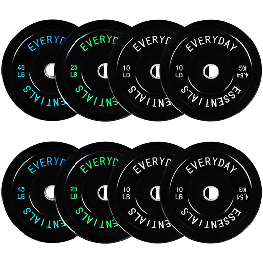 Fitvids 2-Inch Olympic Bumper Weight Plates Including 180 LB Weight Plates & 7FT Olympic Barbell Bar, Black