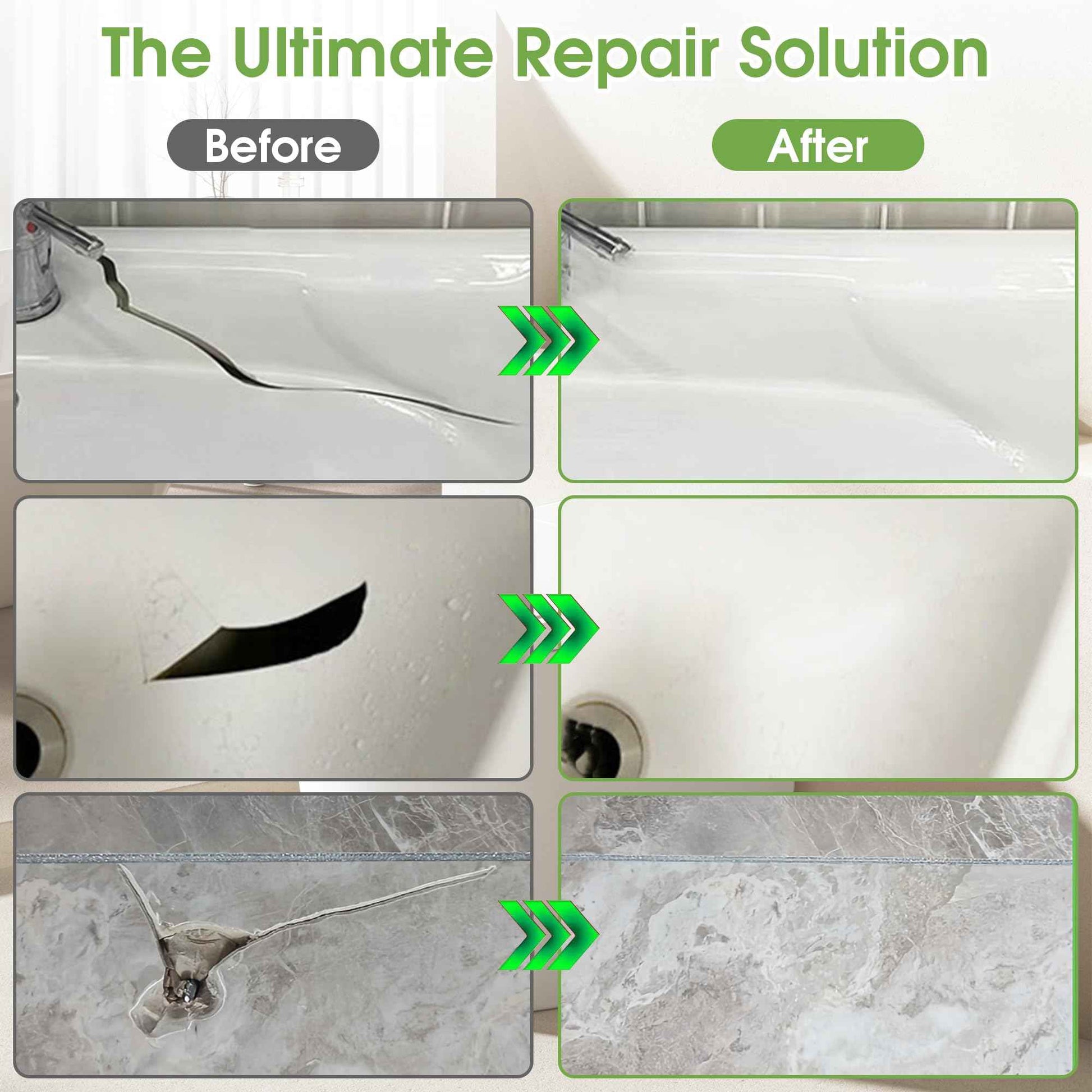 MOSAMNI Bathtub Repair Kit White for Tubs, Fiberglass Showers, Tiles, Sinks & Countertops, Fix Chips, Cracks, Holes, Scratches on Porcelain, Enamel, Acrylic, Granite, Ceramic, Quartz Surfaces