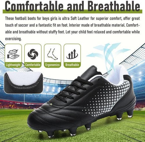 LIZRHA Soccer Shoes - Lightweight Cleats for Boys & Girls | Ideal for Outdoor & Indoor Play