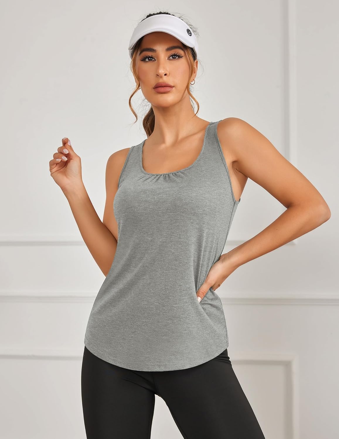 PINSPARK Racerback Workout Tops for Women - Lightweight Sleeveless Athletic Tank | 2 Pack S-3XL