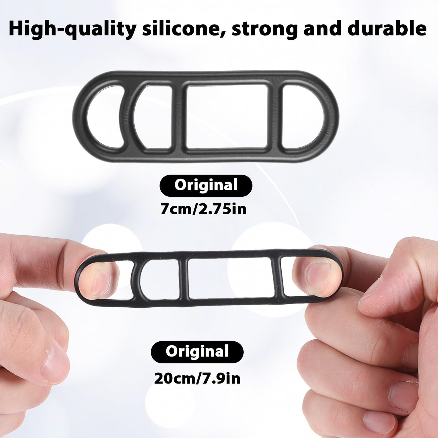 Exircy 12 Pcs Bicycle Rubber Strap Bicycle Light Silicone Straps Bike Rubber Strap Bike Mount Bicycles Light Band for Flashlight Handlebar Set Cell Phones Speaker Holder (Black)