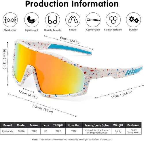 EYEBUDDY Kids Sunglasses - Polarized UV Protection for Boys & Girls Age 6-12 | Perfect for Sports
