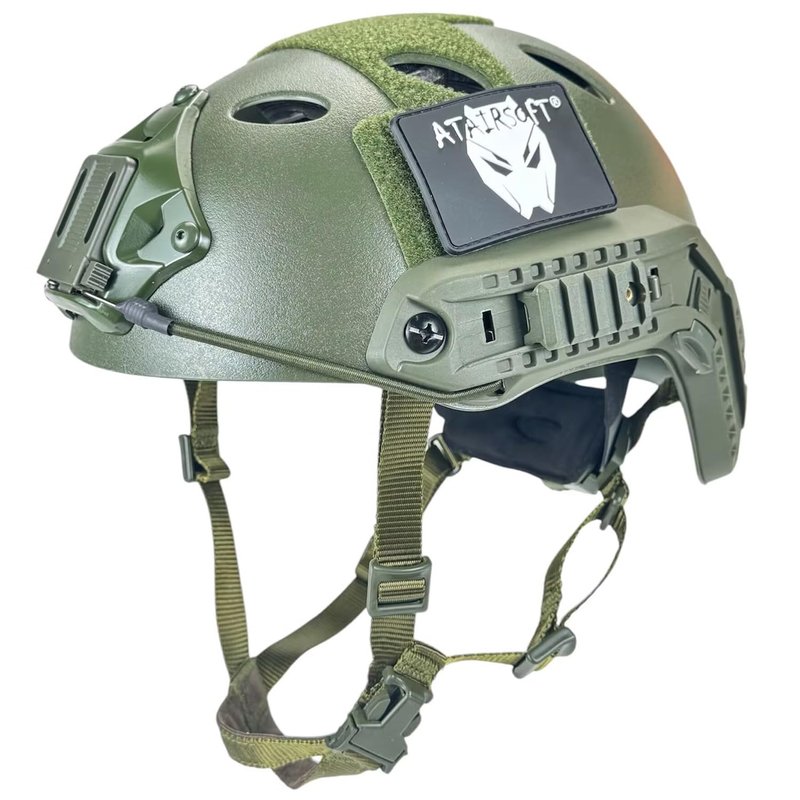 ATAIRSOFT PJ Type Adjustable Tactical Fast Helmet w/Side Rails and NVG Mount OD (L/M)