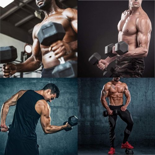 LIFERUN Dumbbells - Rubber Coated Cast Iron Hex Weights | 30-85lb Set of 2 for Home Workouts