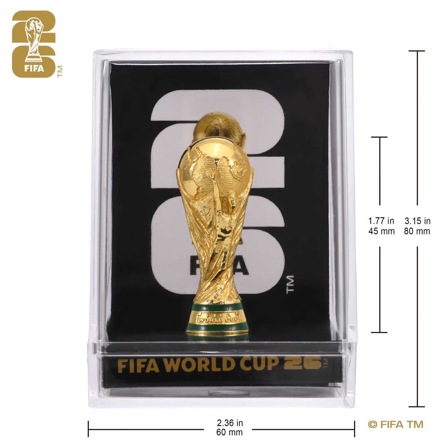 Official FIFA World Cup 2026 Edition - 3 Inch 3D Trophy Inside a Premium Acrylic Case - Timeless Collector’s Item - FIFA World Cup Trophy Replica Perfect for Man Cave or Football Memorabilia