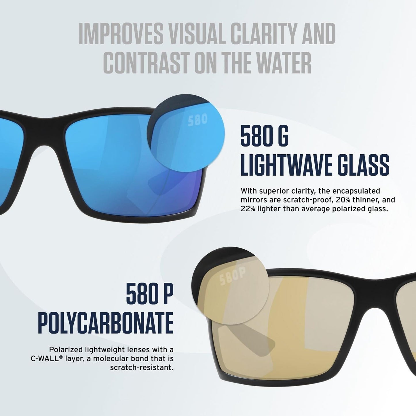 Costa Del Mar Polarized Sunglasses Womens - Maya Designer Sunglasses For Women with 100% UV Protection - Size 55 - Shiny Urchin Crystal/Grey Polarized - 580P