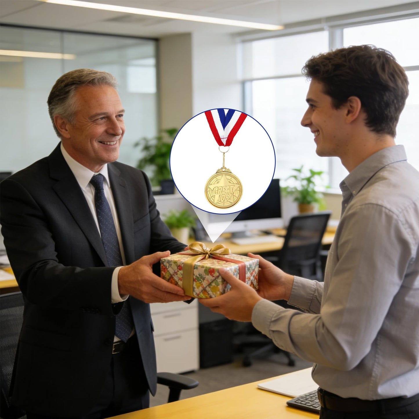 ZutinQiao 24 Pcs Medals for Awards Gold, Participation Medals with Ribbon, Participation Appreciation Award Medals Metal, Inspirational Appreciation Gift Bulk for Adult Team Coworker