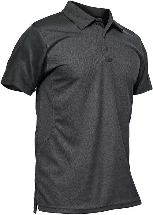 MAGCOMSEN Men's Quick Dry Tactical Polo Shirt - Performance Short Sleeve Golf Jersey in Pique Fabric