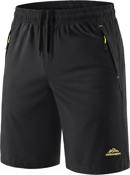 MAGCOMSEN Men's Athletic Shorts - Quick Dry Lightweight Casual 9" Hiking Shorts with 3 Pockets