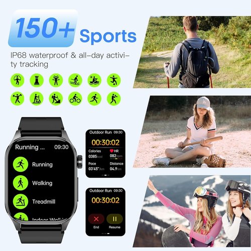 Advanced Health Smartwatch - Real-Time Heart Rate, Blood Oxygen & Sleep Monitoring | Compatible with Android & iOS