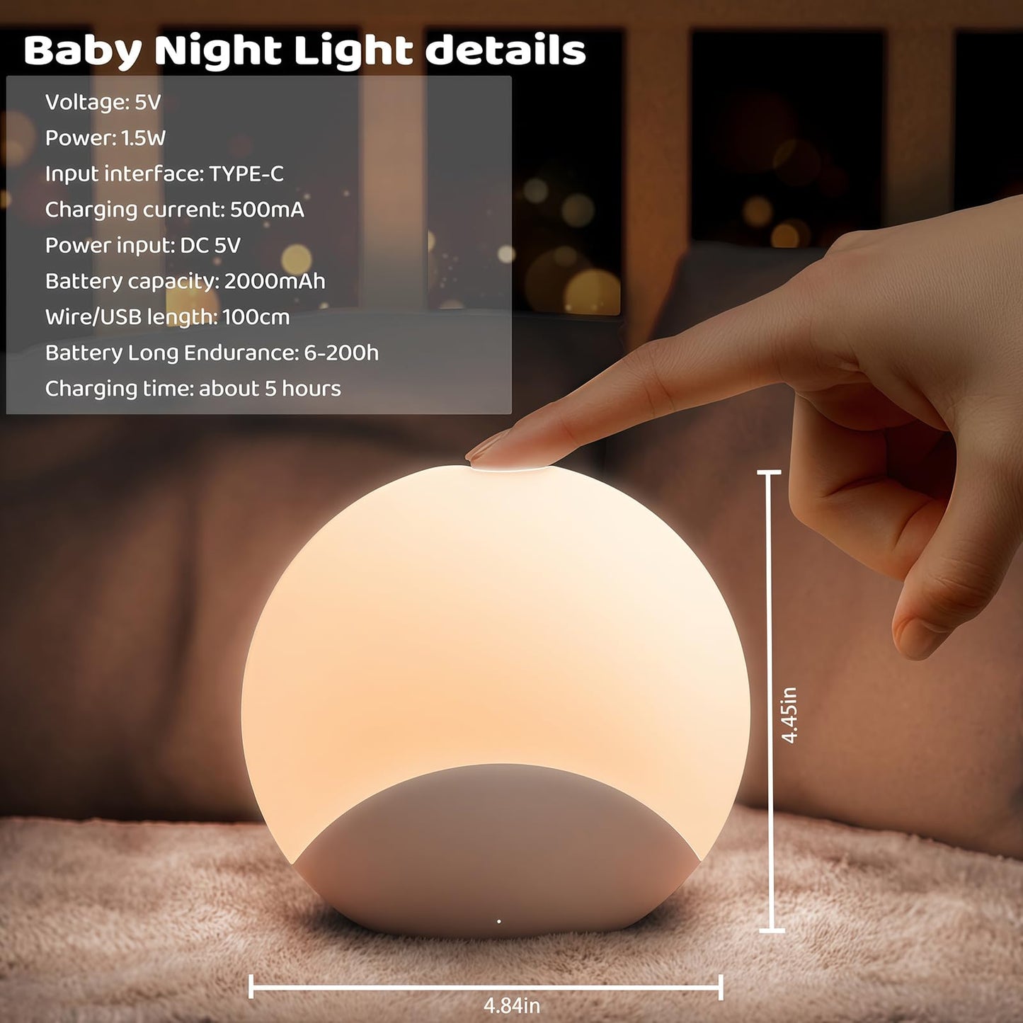 IYT Night Light for Baby,Kids Egg Light Stepless Dimming Touch Night Lamp,7 Colors Dimmable Eye Friendly Silicone Touch Lamp for Breast Feeding,Toddler Kids Bedroom Light,30 Min Hour Timer,BPA Free